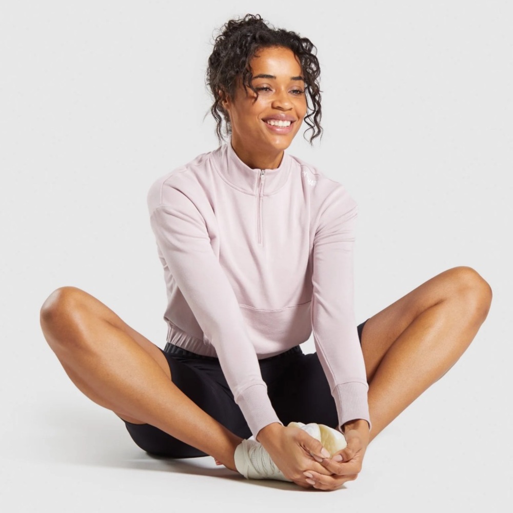 NEW Gymshark Pippa Training Pullover Top Sweatshirt in Pebble Pink - Size XL